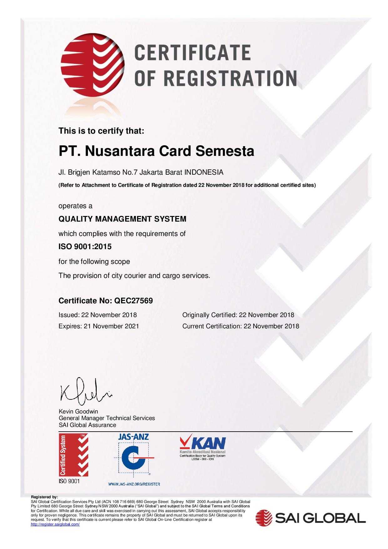 Upgrade sertifikasi menjadi ISO 9001 : 2015